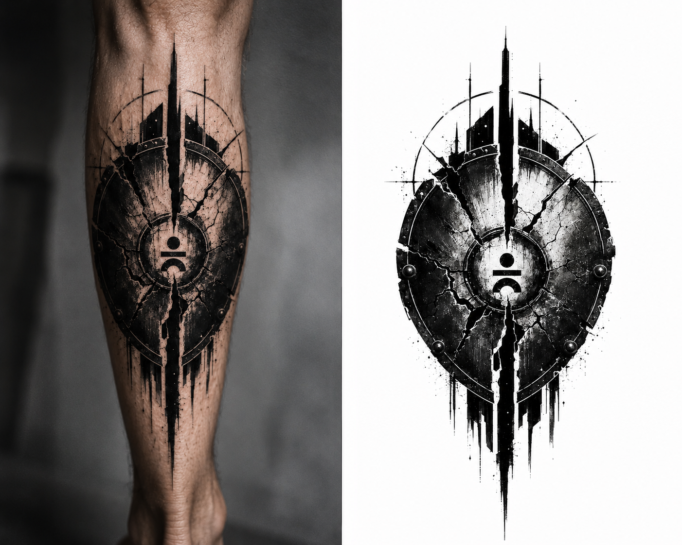 Ritual Shield tattoo model preview